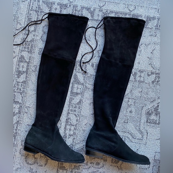 STUART WEITZMAN LOWLAND BLACK SUEDE BOOT 6.5 - Picture 2 of 11